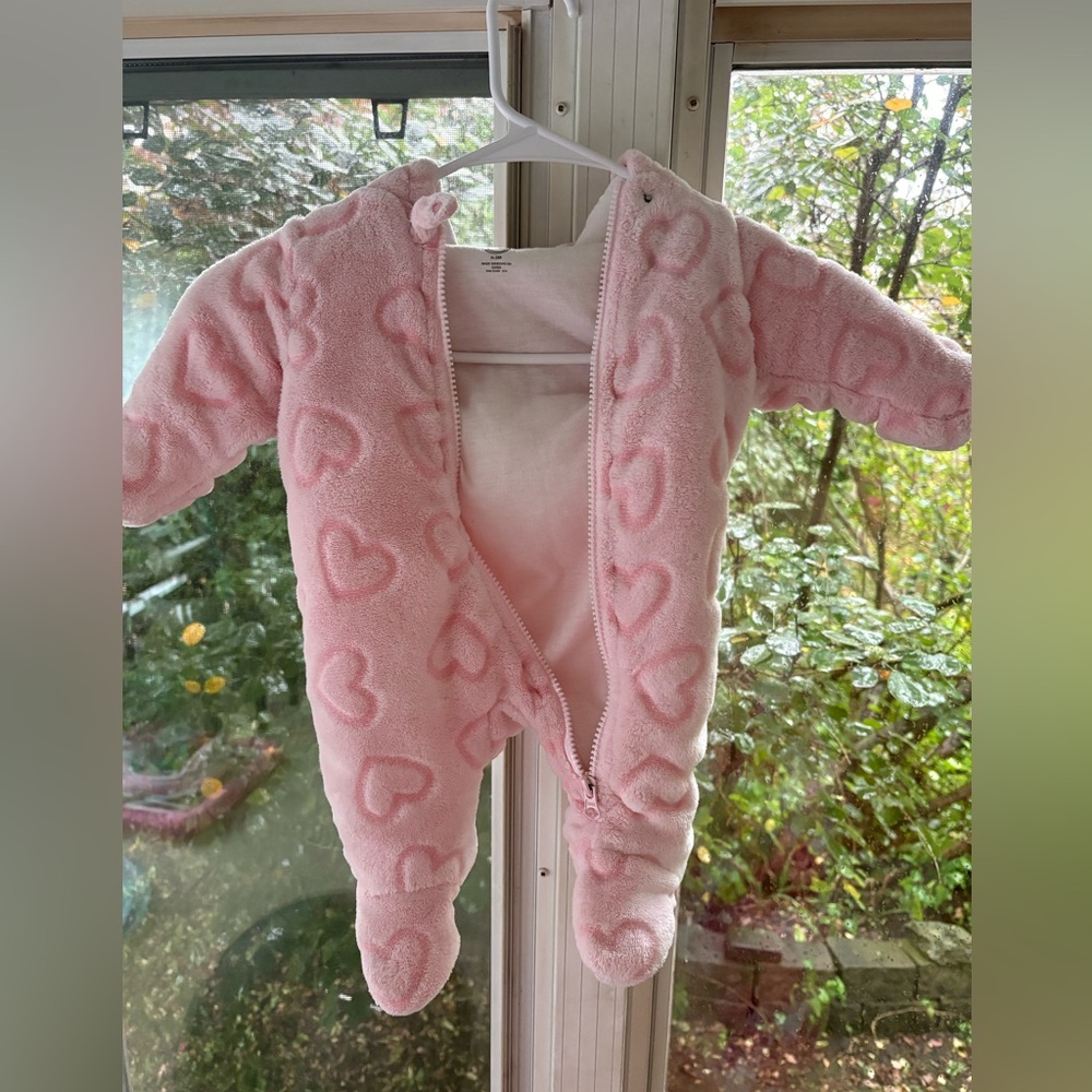 Heavily Lined Pink footie